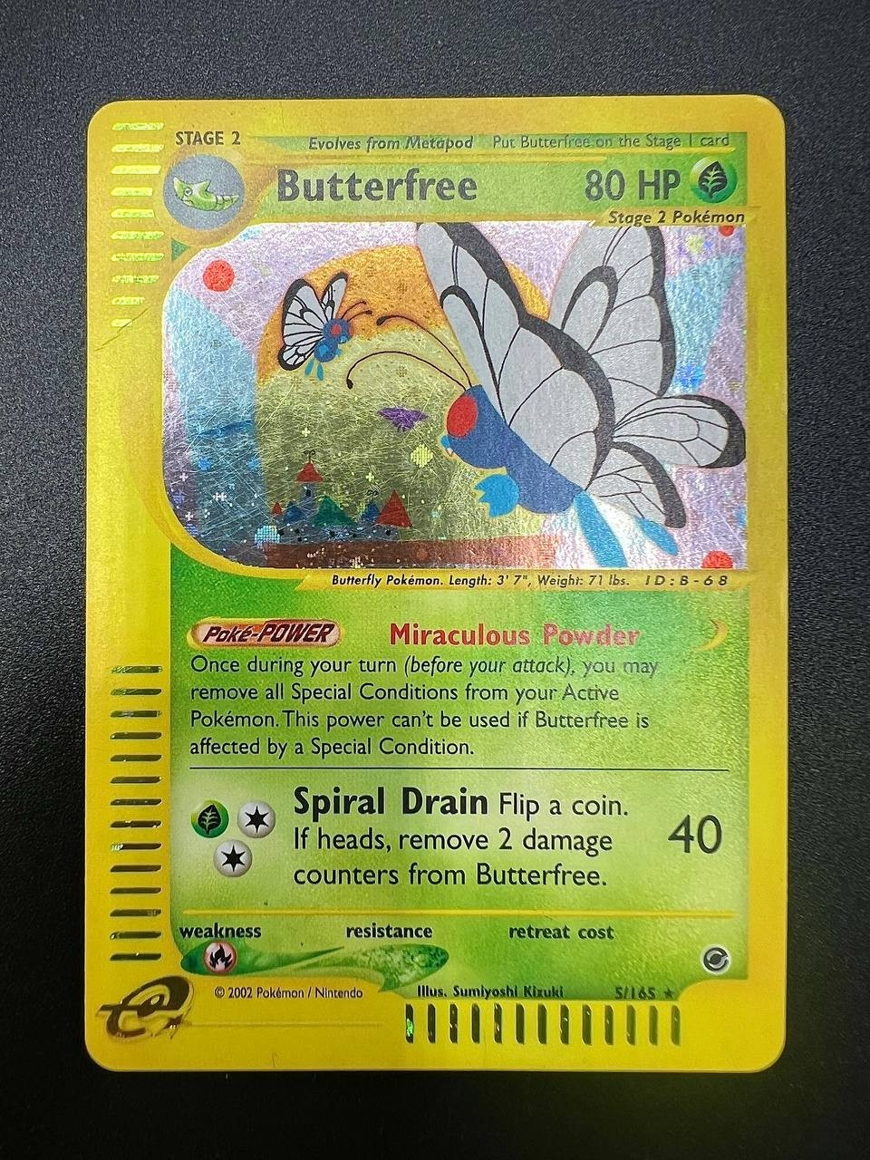 Carta pokemon Butterfree EX 5/165 set Expedition Base holo poor inglese Vintage