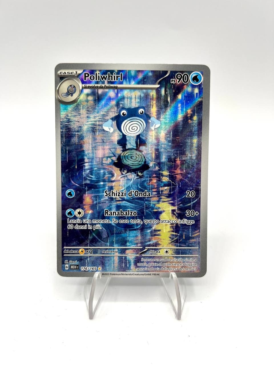 Carta pokemon Poliwhirl AR 176/165 MEW set 151 Holo Italiano Near mint Full art