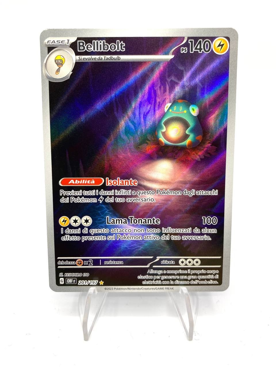 Carta Pokemon Bellibolt 201/197 set Ossidiana Infuocata OBF Italiano Near Mint