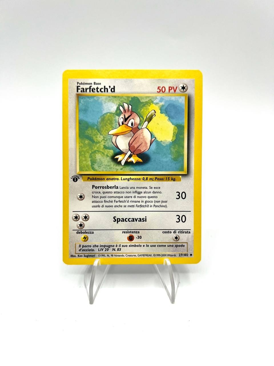 Carta pokemon Farfetch'd 27/102 set base Excellent Italiano Vintage no holo