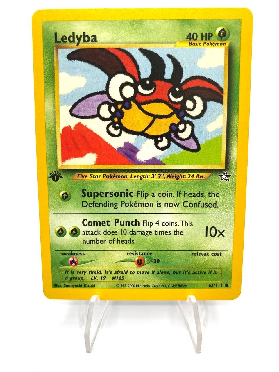 Carta Pokemon Ledyba 63/111 set Neo Genesis 1st Edition Excellent Inglese ENG