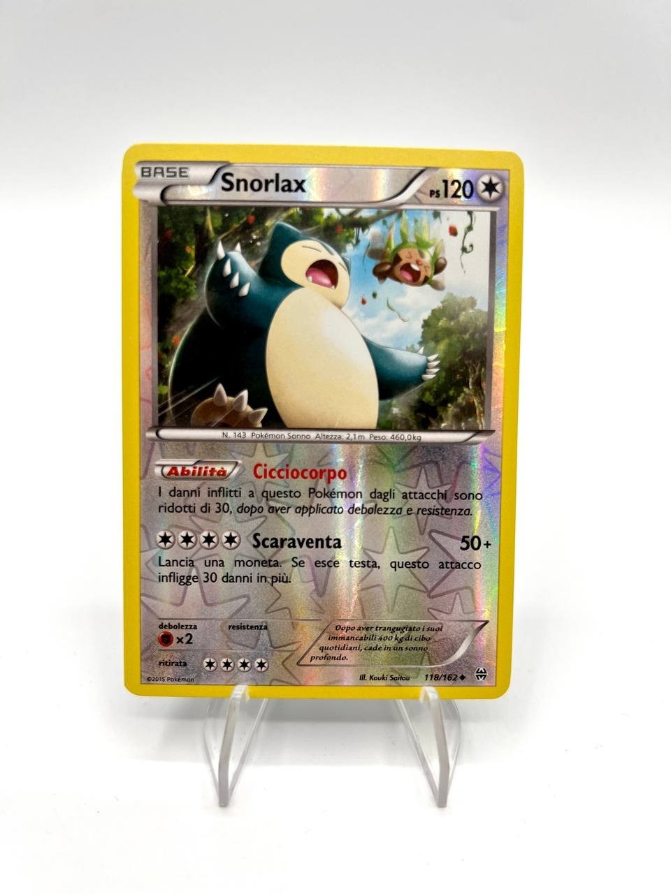 CARTA POKEMON SNORLAX 118/162 set Turbo blitz Italiano Near mint Holo Reverse