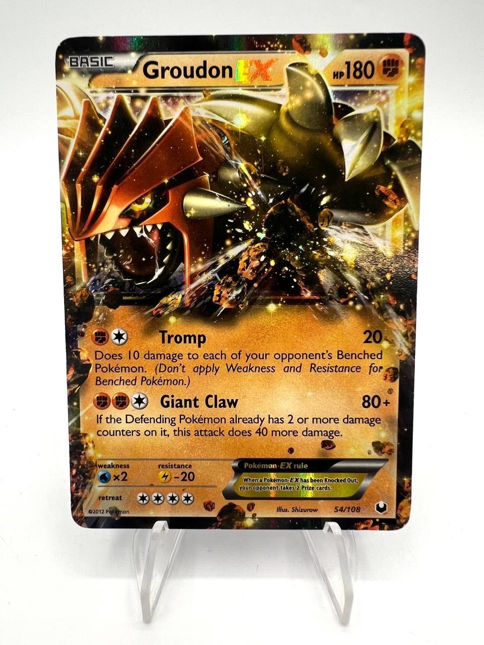 Carta Pokemon Groudon EX 54/108 set Black & White Dark Explorers Holo Inglese NM