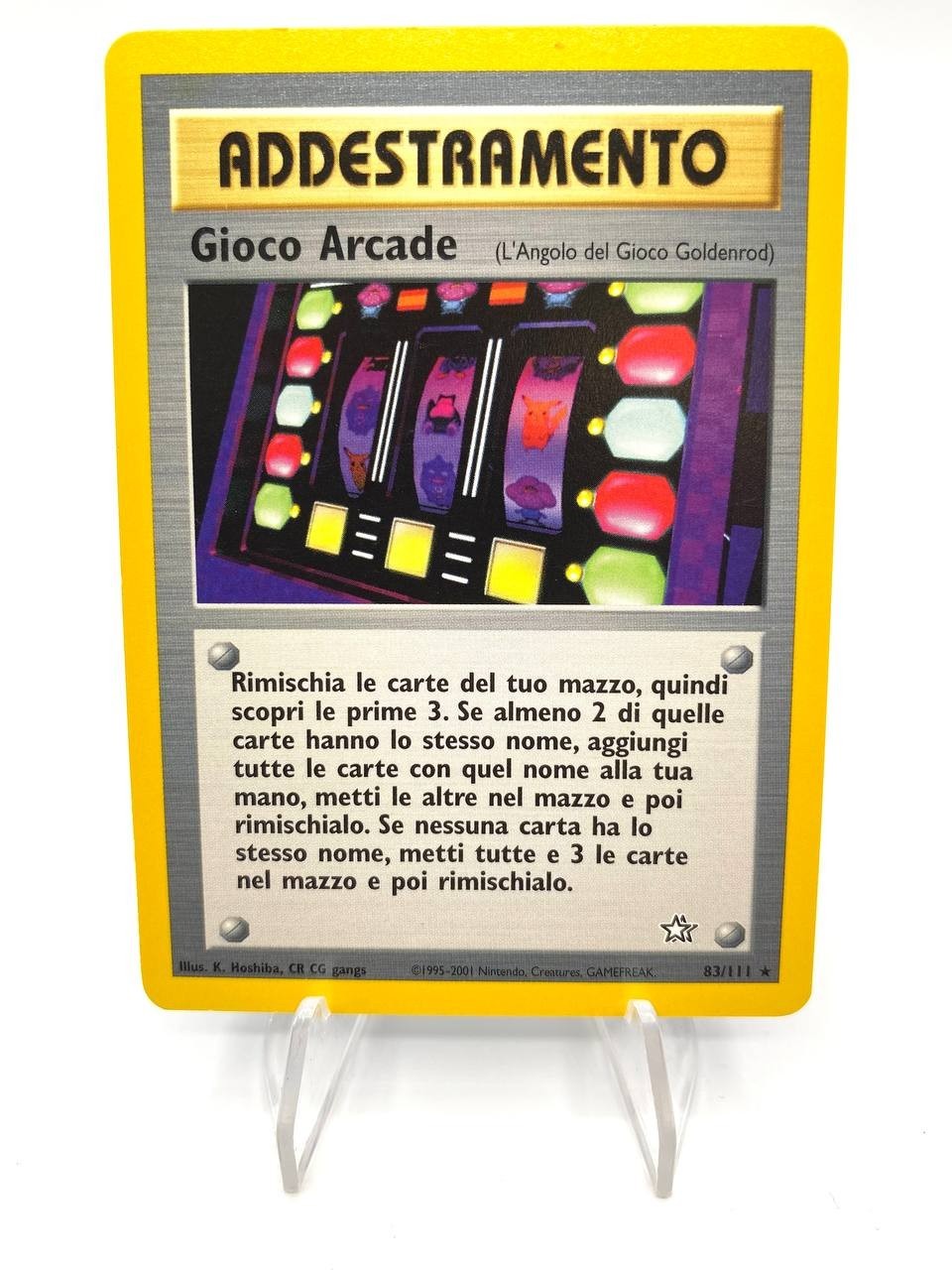 Carta pokemon Gioco Arcade 83/111 Trainer set Neo Genesis Excellent 1a Edizione