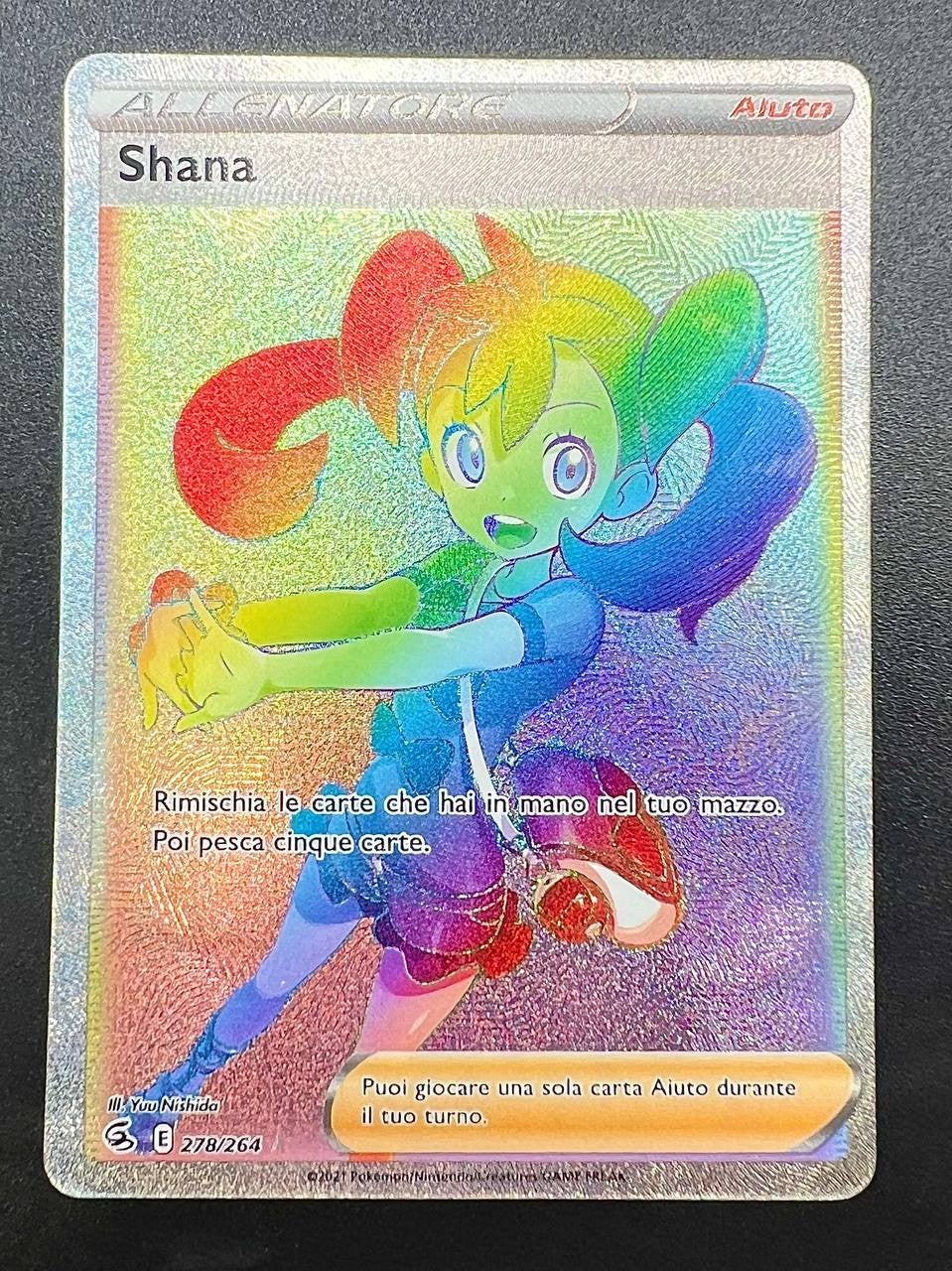 carta Pokemon Shauna 278/264 FST Colpo fusione Italiano Near mint Holo Rainbow