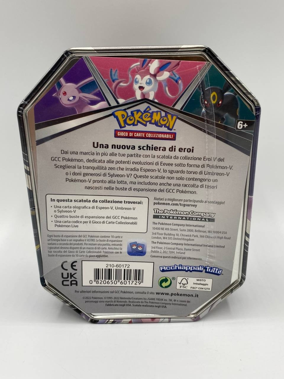 Pokemon TCG V Heroes Tin Sealed Umbreon Italiano Sigillato 4 bustine