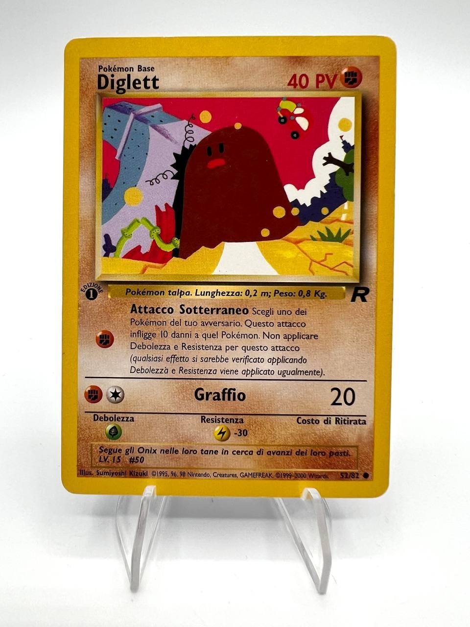 Carta Pokemon Team Rocket 1a Edizione 52/82 Diglett Italiano Excellent Vintage