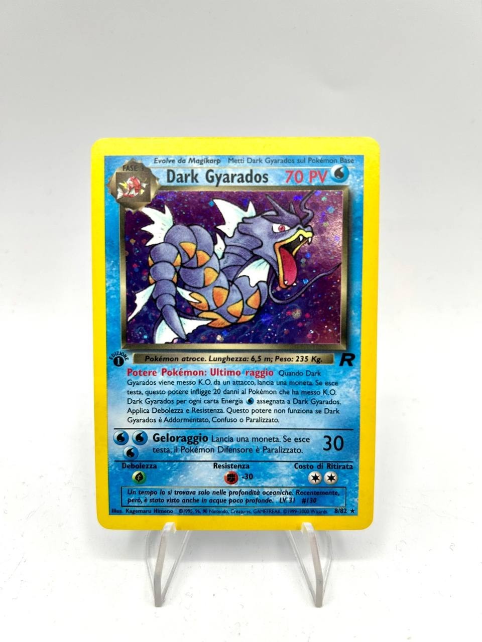 Carta Pokemon Team Rocket Dark Gyarados 1a Edizione Holo 8/82 Excellent Italiano