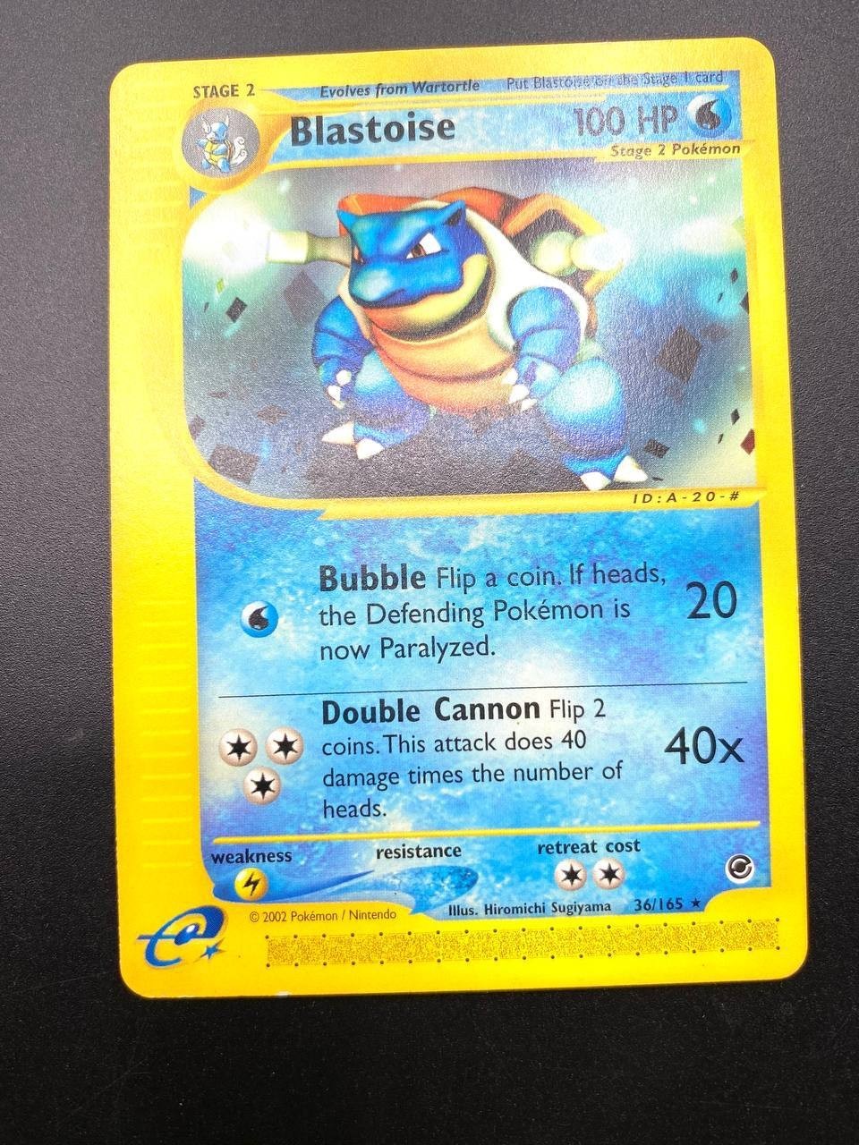 Carta Pokemon Blastoise set Expedition 36/165 Rara No Holo Inglese Excellent