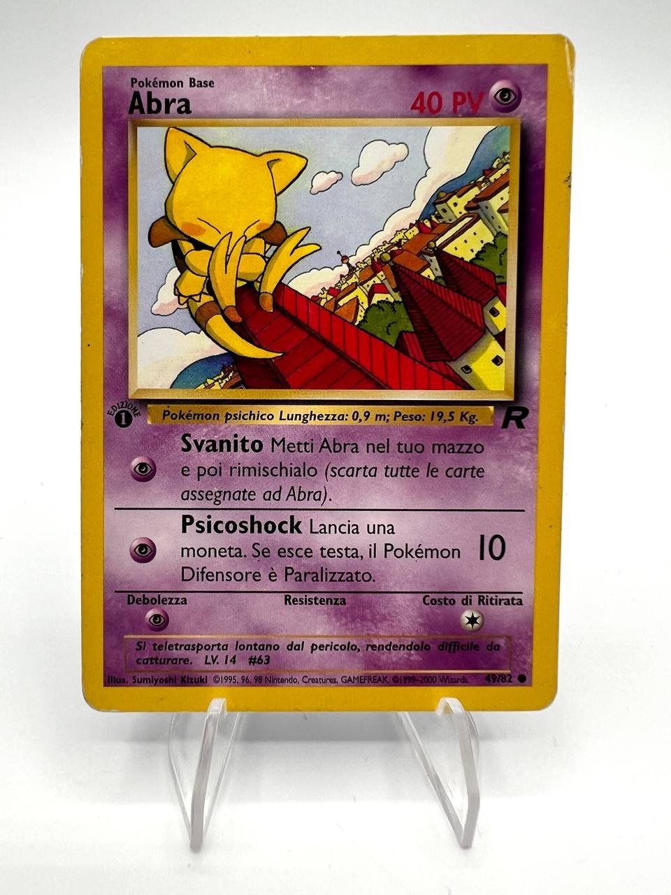 carta Pokémon Abra 49/82 set Team Rocket Italiano Poor Vintage 1a Edizione