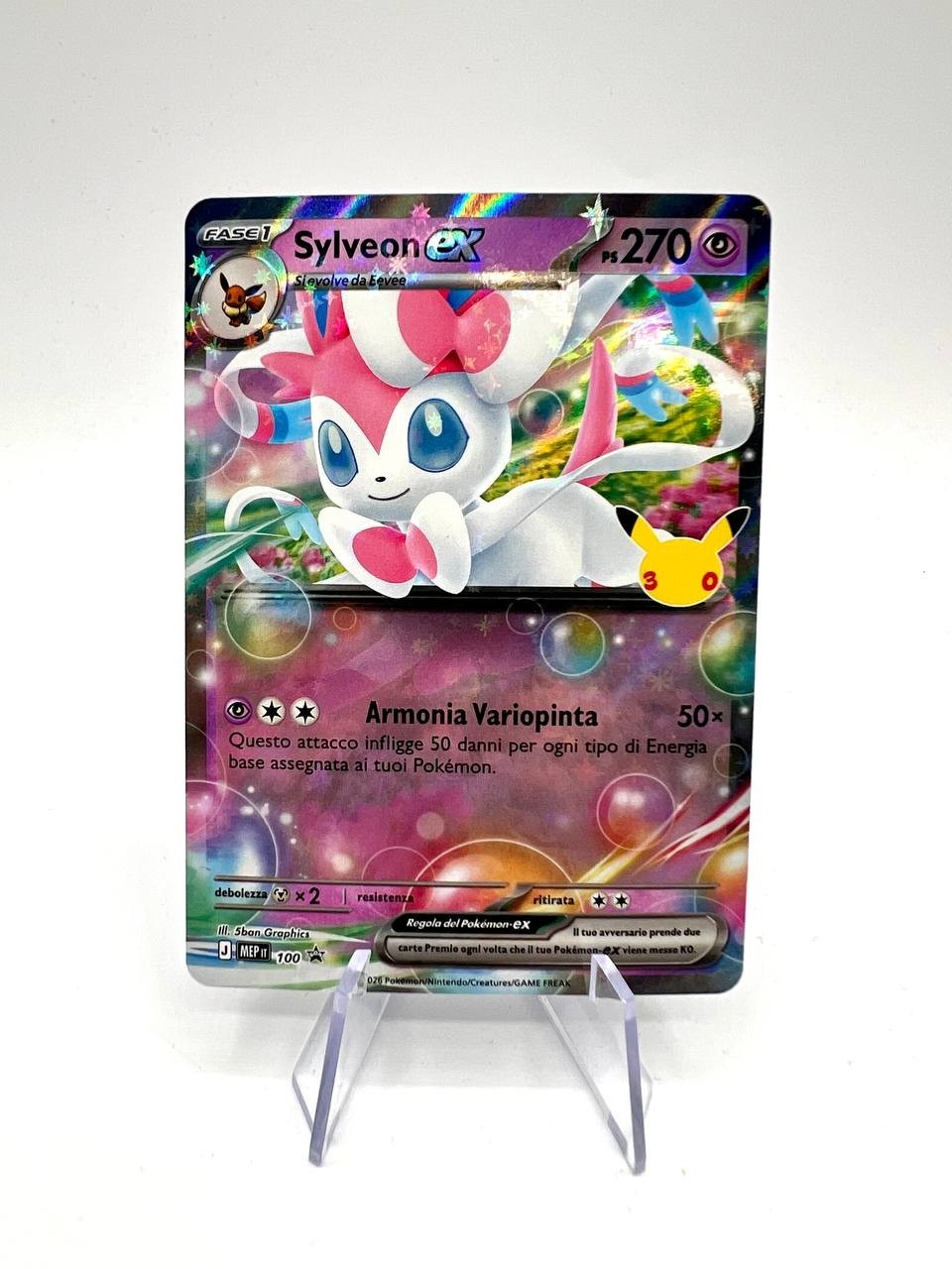 Pokemon Sylveon ex MEP 100 30th Anniversario Celebrazioni Promo Holo Near mint
