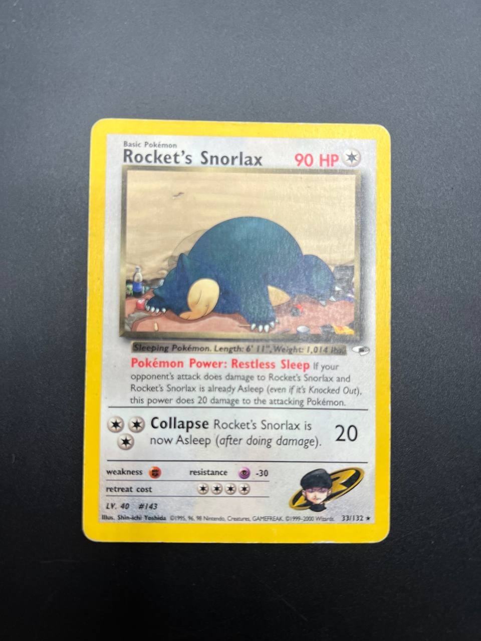 Carta Pokémon set Gym Heroes Set Rocket's Snorlax 33/132 Inglese Played