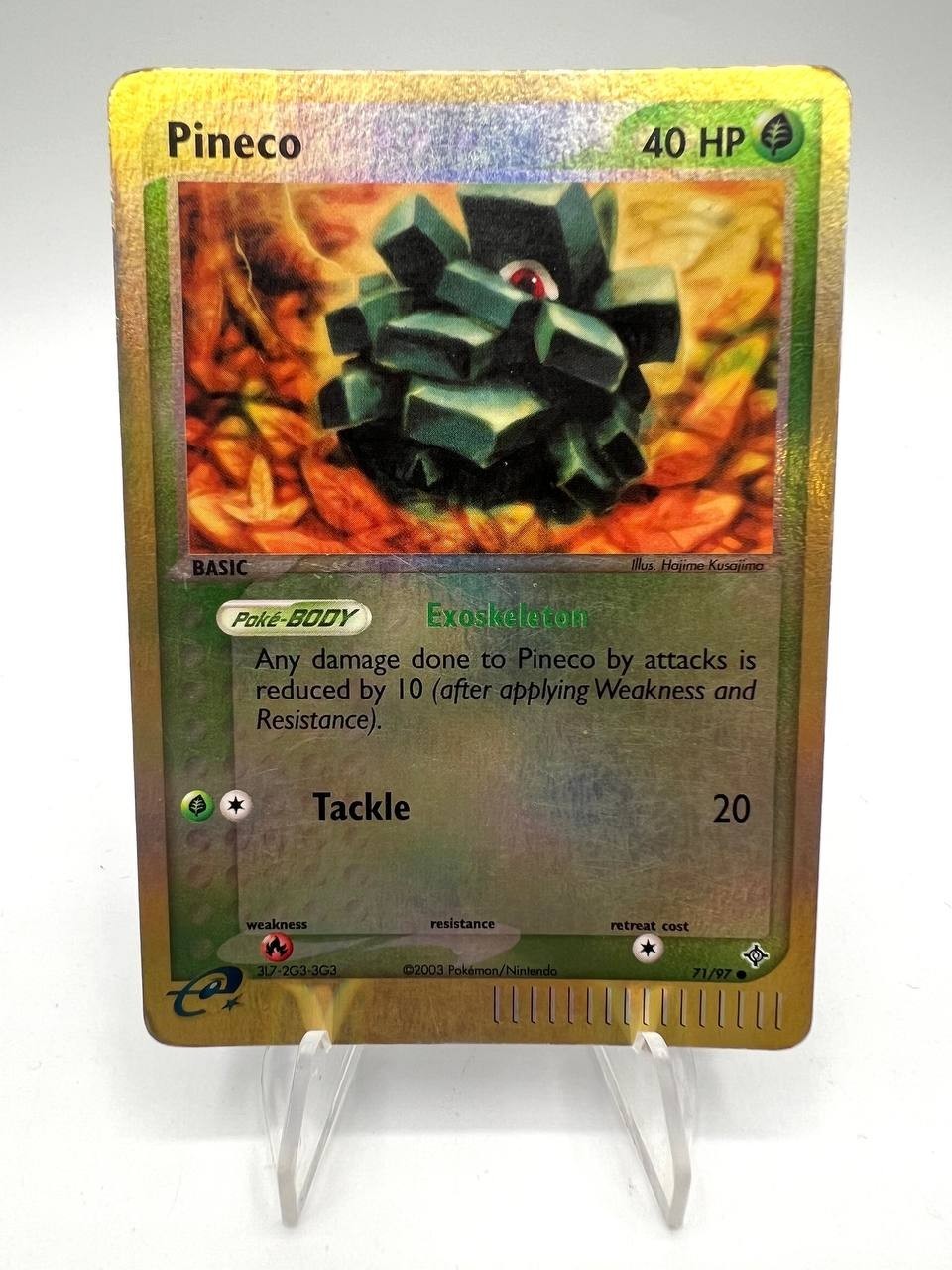 Carta pokemon Pineco 71/97 Reverse Holo set EX Dragon Played Vintage Inglese