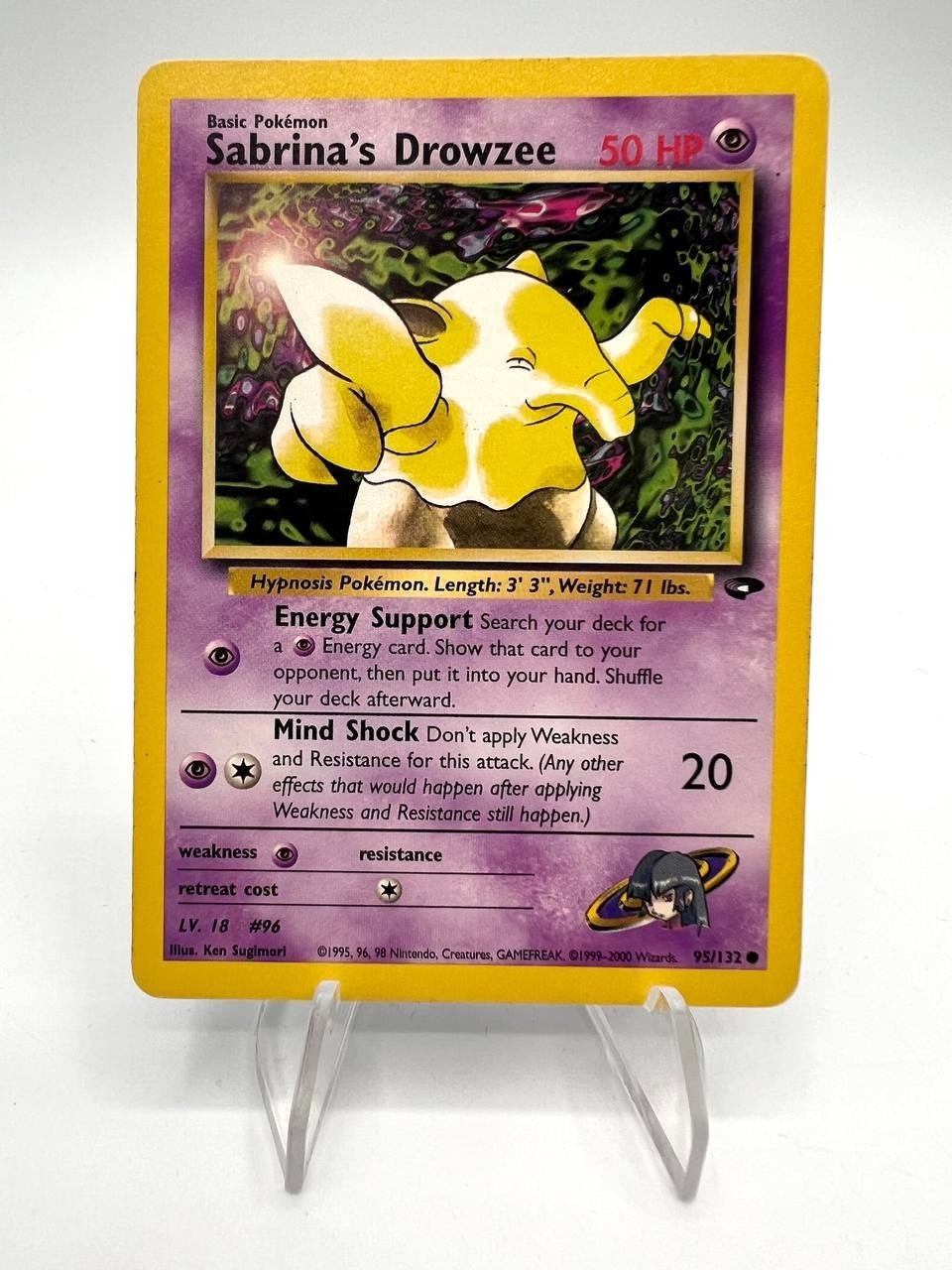 Carta pokemon Sabrina's Drowzee 95/132 set Gym Challenge Vintage Good Inglese
