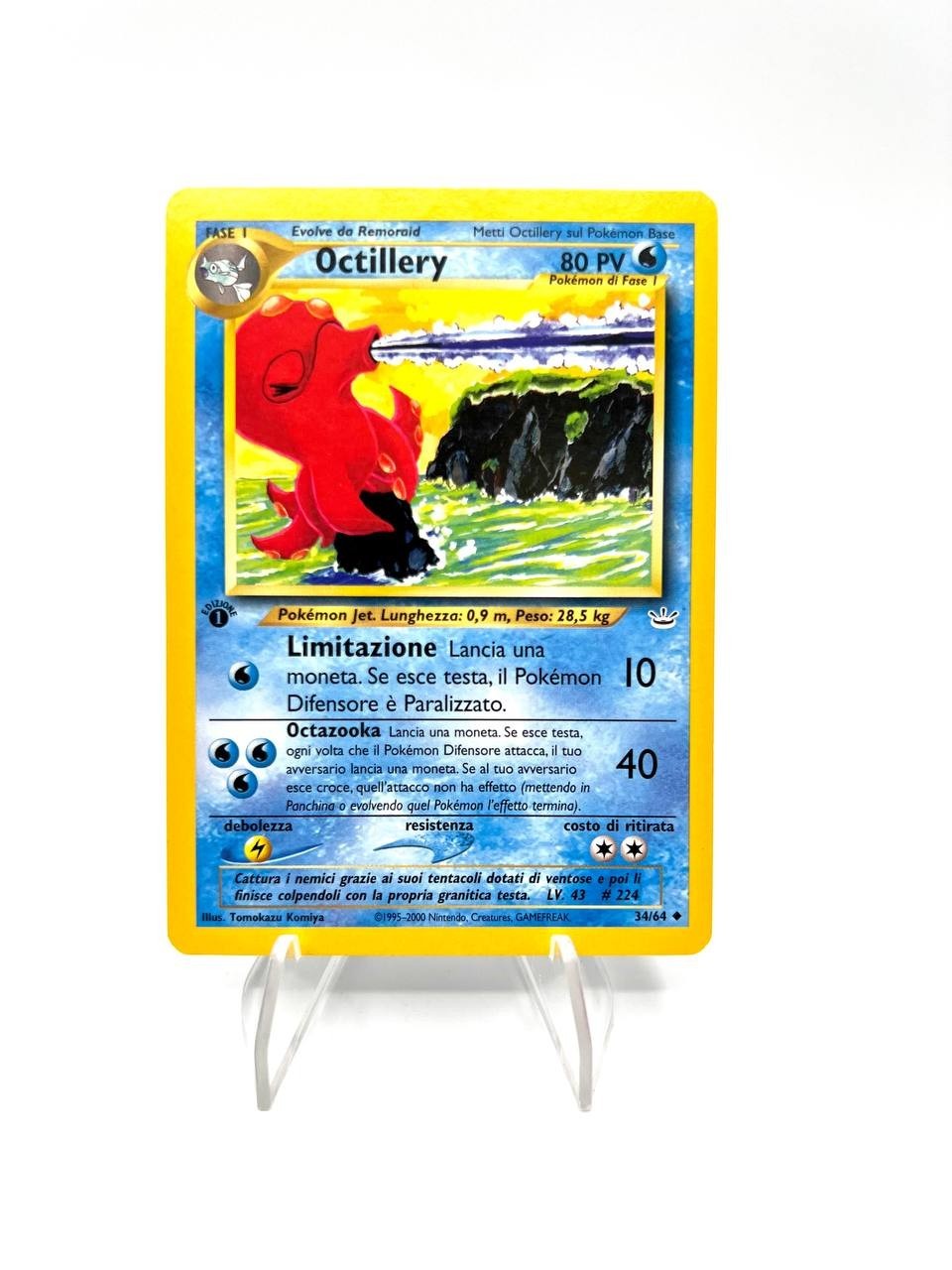 Pokemon Karte Neo Revelation Set Octillery 34/64 1. Auflage Italienisch Excellent