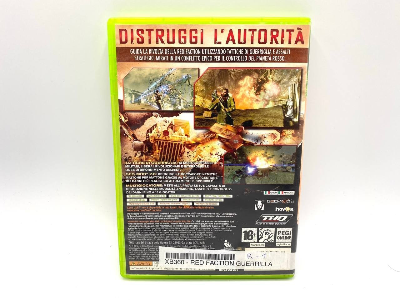 Red Faction Guerrilla Microsoft Xbox 360 Completo Funzionante Italiano