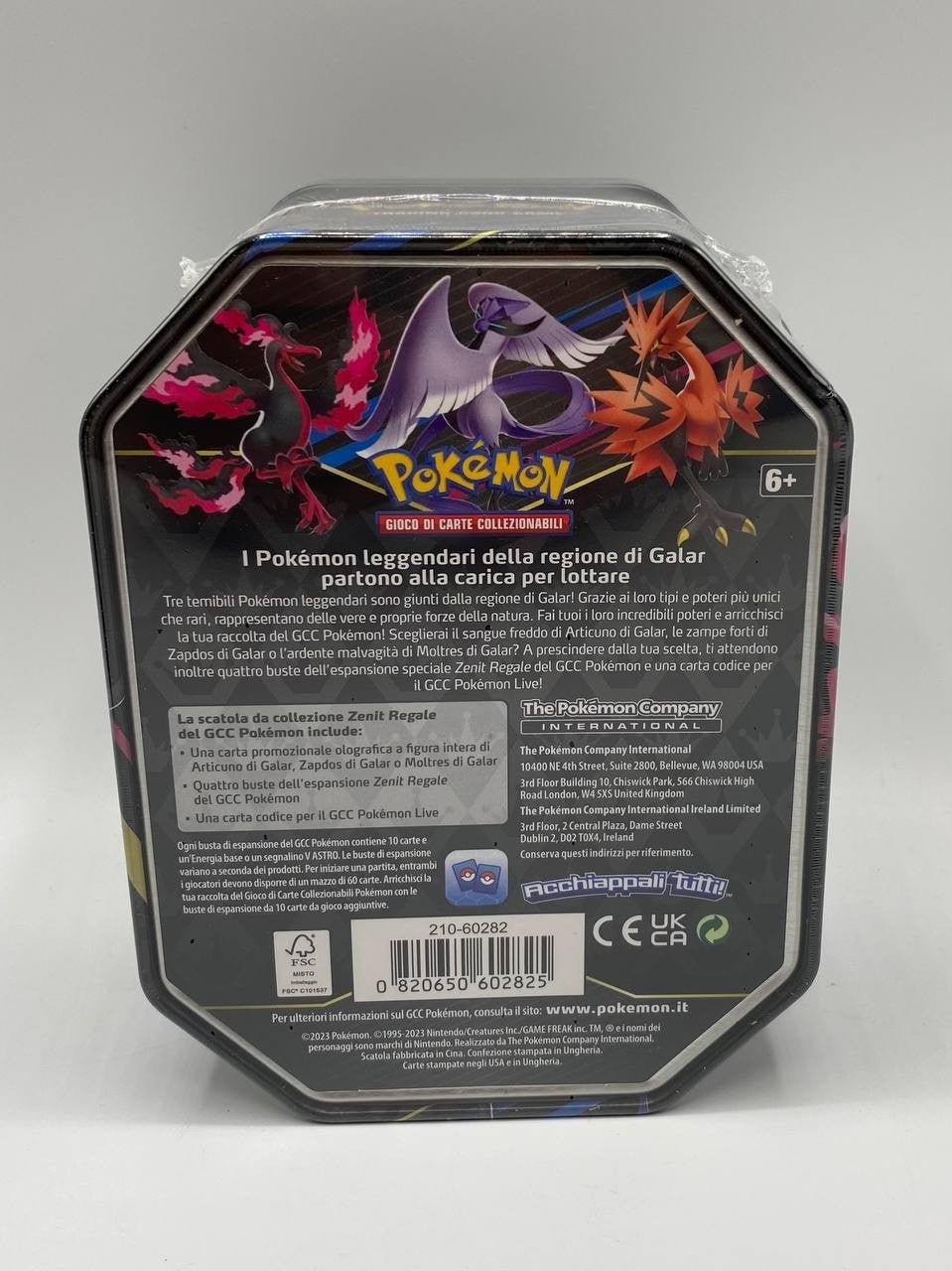 Pokemon TCG ZENIT REGALE Tin Collezione MOLTRES DI GALAR ITALIANO ITA Sealed