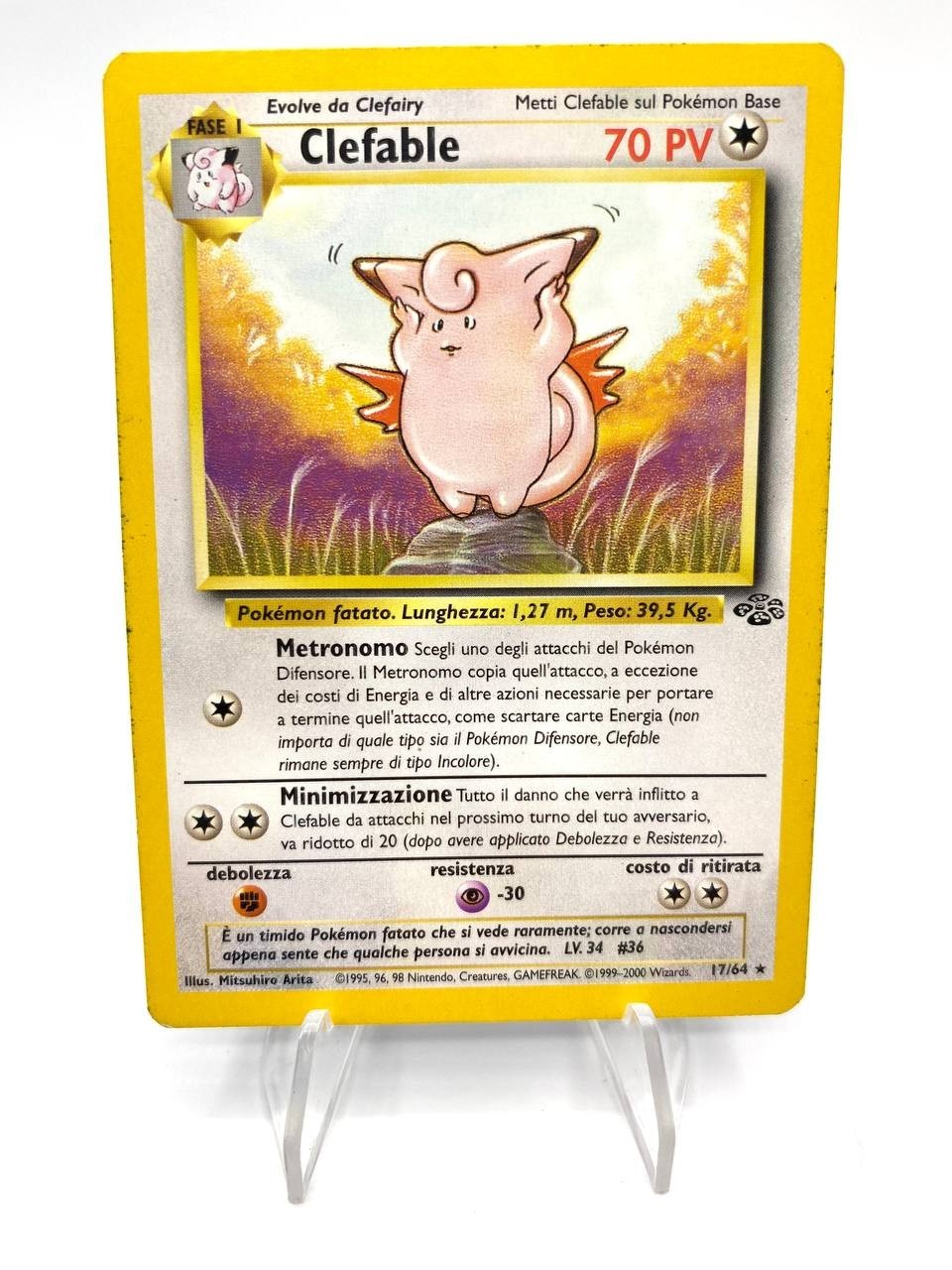 Carta pokemon Clefable No Holo Italiano 17/64 set Jungle JU Good Vintage Wizards