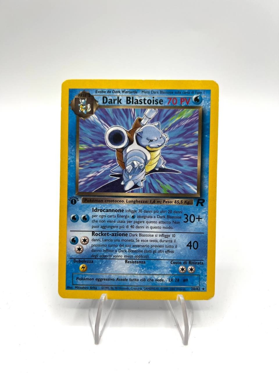 Carta pokemon Dark Blastoise 20/82 Team Rocket Italiano Vintage Poor 1a Edizione