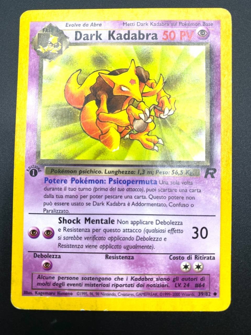 Carta pokemon Dark Kadabra 39/82 set Team Rocket Italiano 1a edizione good