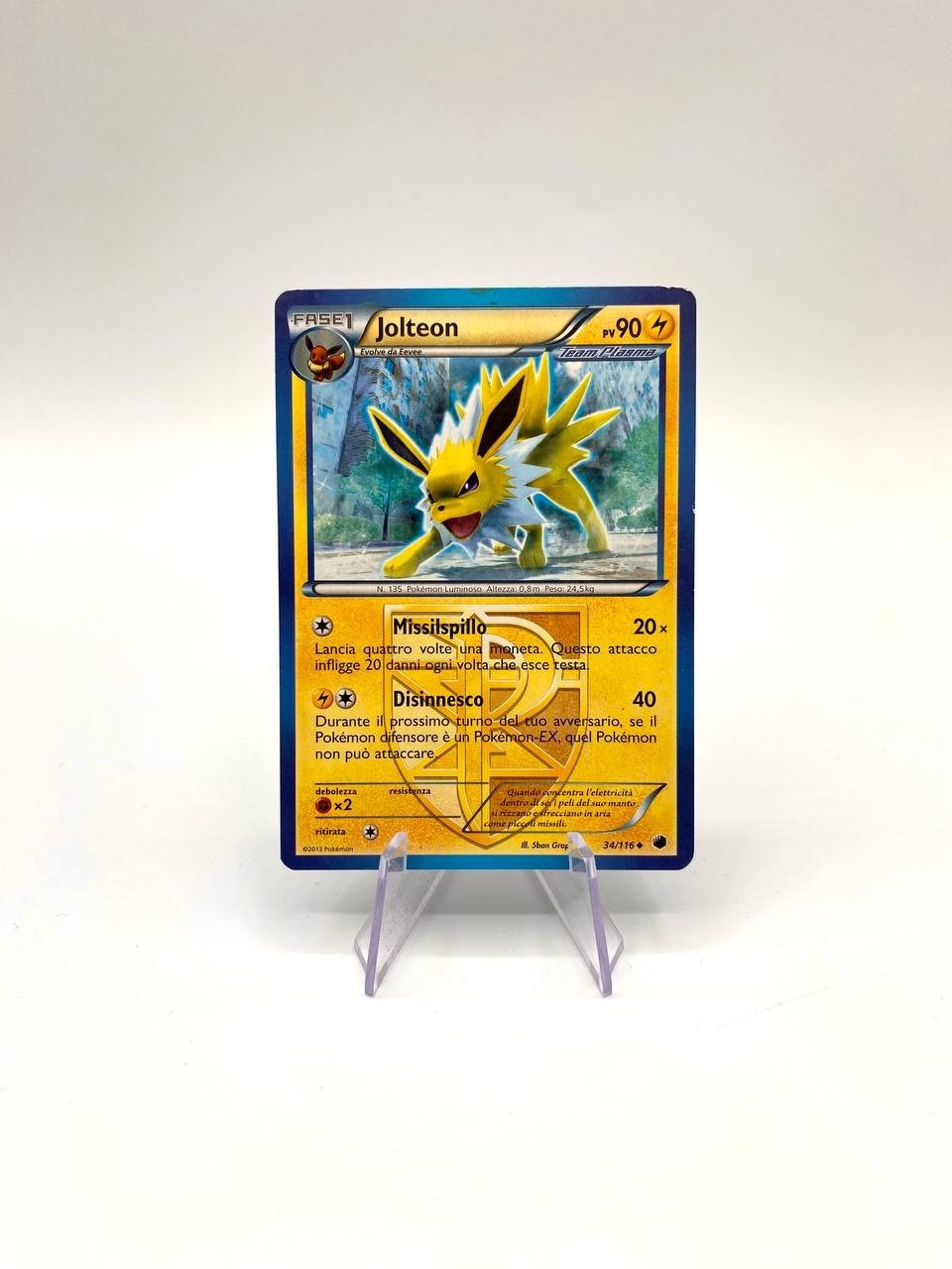 Carta pokemon Jolteon 34/116 set Glaciazione plasma Italiano Played No holo