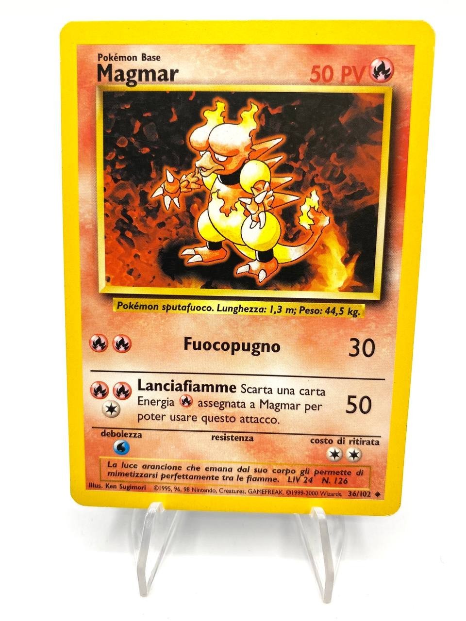 Carta Pokemon Magmar 36/102 Set Base BS Italiano Excellent vintage No holo