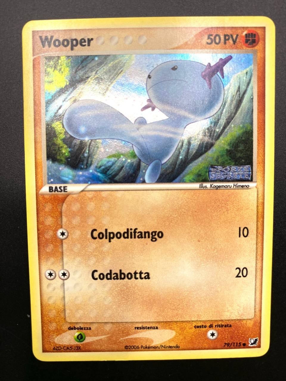 Carta pokemon Wooper 79/115 ex forze segrete Stamped Italiano holo Near mint