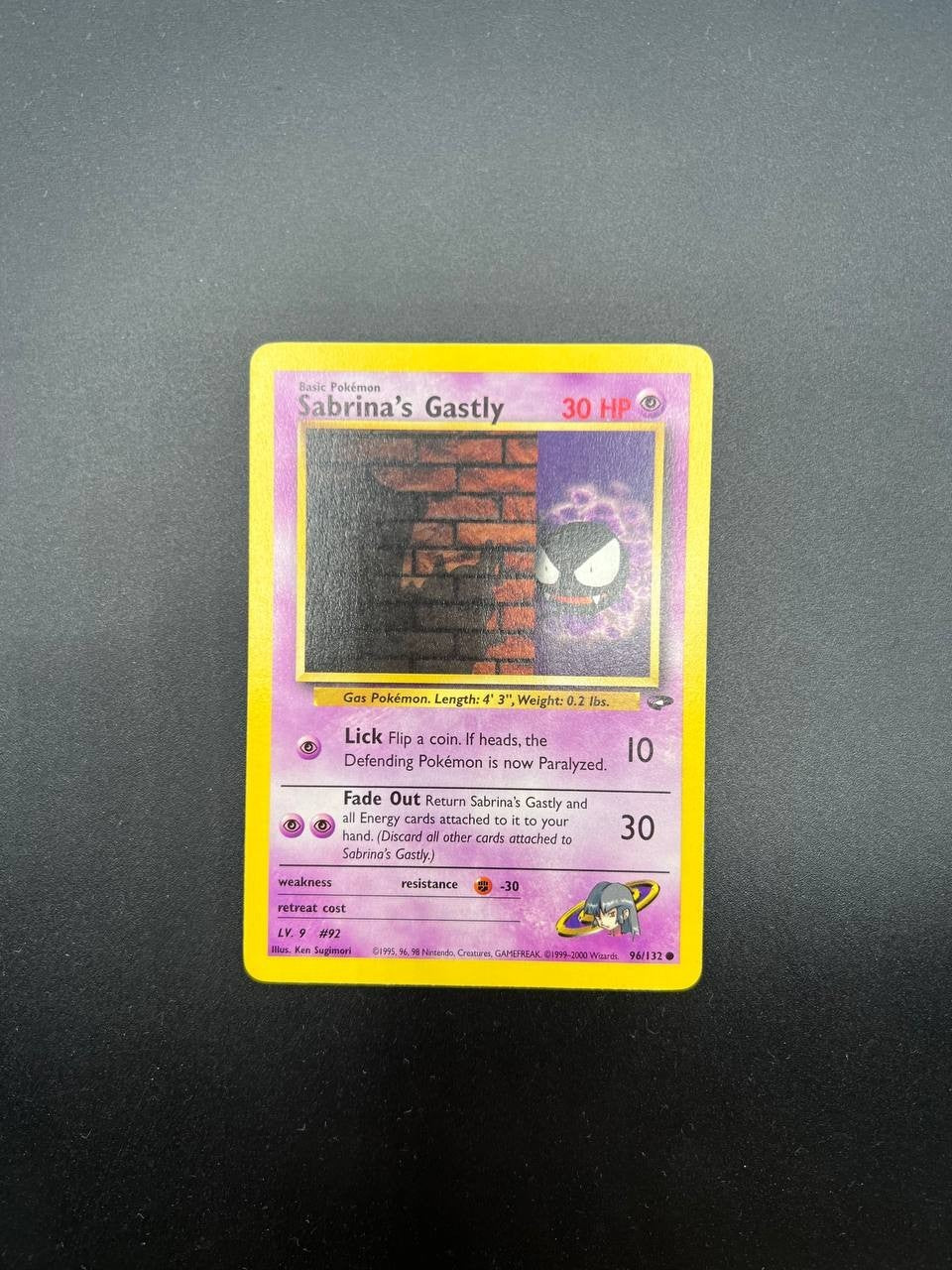 Carta Pokemon Gym Challenge Sabrina's Gastly 96/132 Inglese Excellent No holo