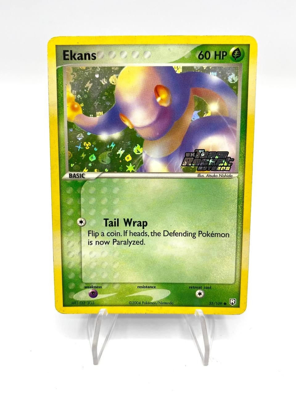 Carta Pokémon Ekans 55/109 Team Rocket Returns Holo Stamped Excellent Inglese