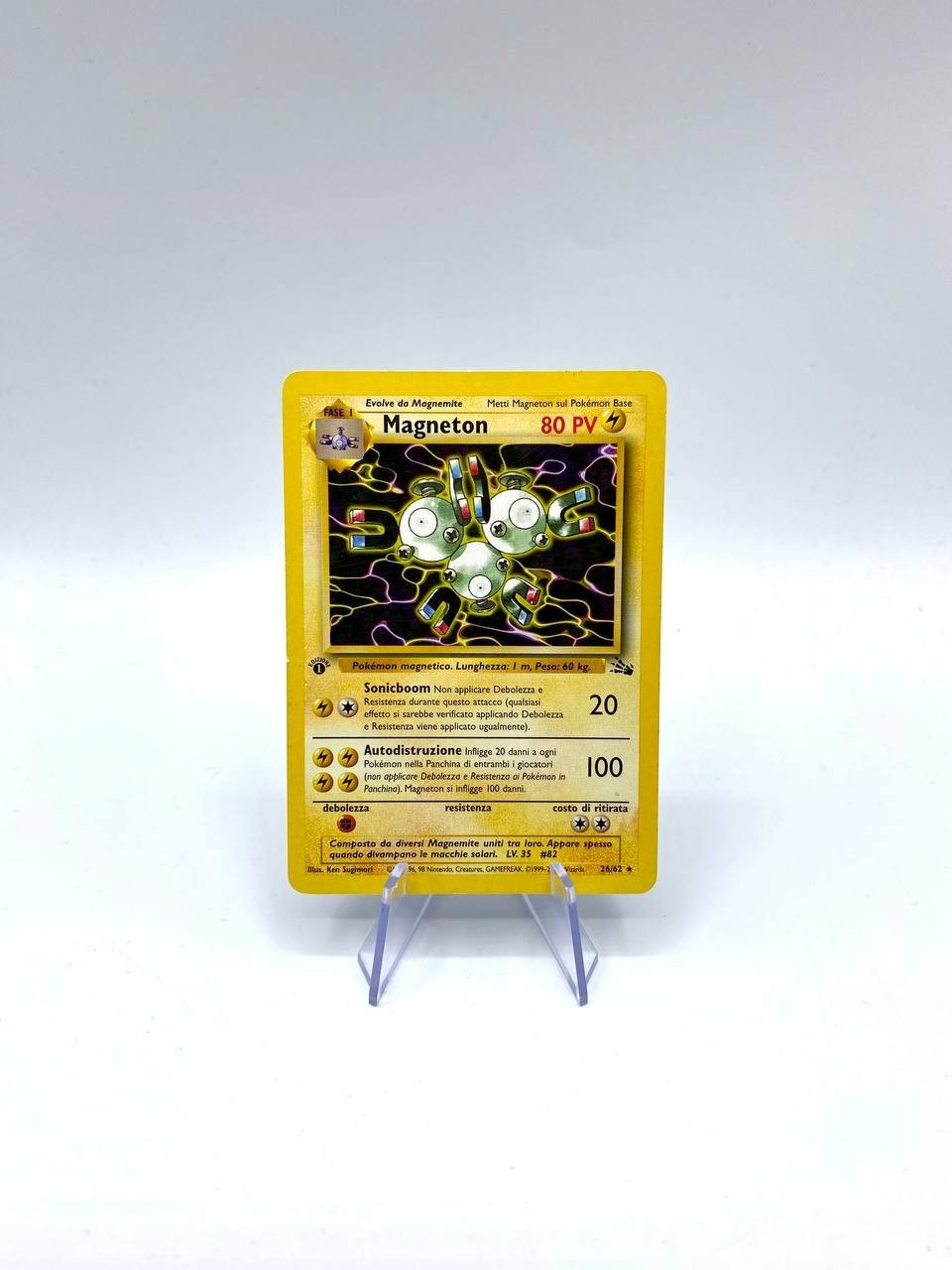 Carta Pokemon Magneton 26/62 set Fossil FO 1a Edizione Good Vintage Italiano