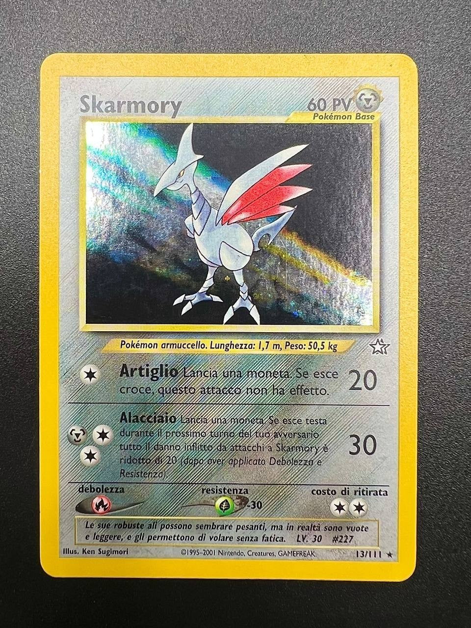Carta Pokemon set Neo Genesis NG Skarmory Holo 13/111 Vintage Good Italiano