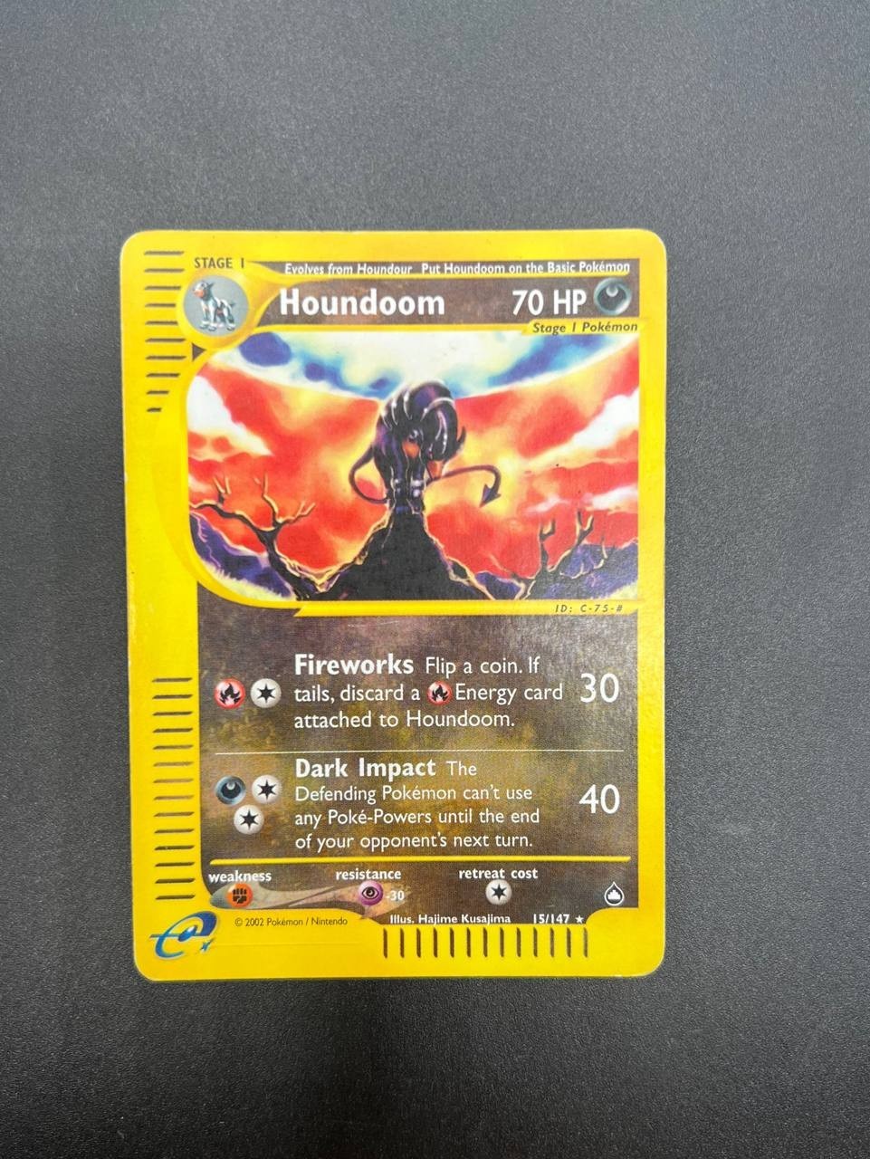 Carta Pokemon set Aquapolis 15/147 Houndoom Good Inglese Vintage No holo