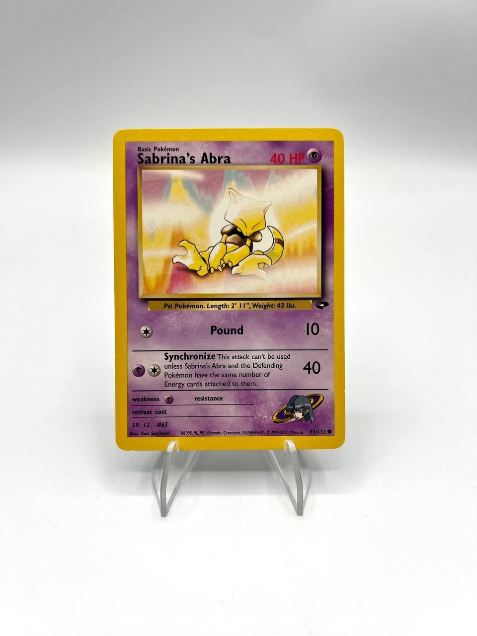 Carta pokemon Sabrina's Abra 93/132 set Gym Challenge Good Inglese No holo