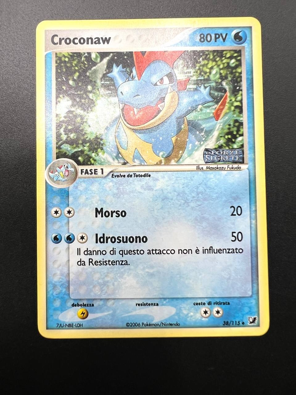 Carta pokemon Croconaw 38/115 EX forze segrete Stamped Holo Near Mint Italiano