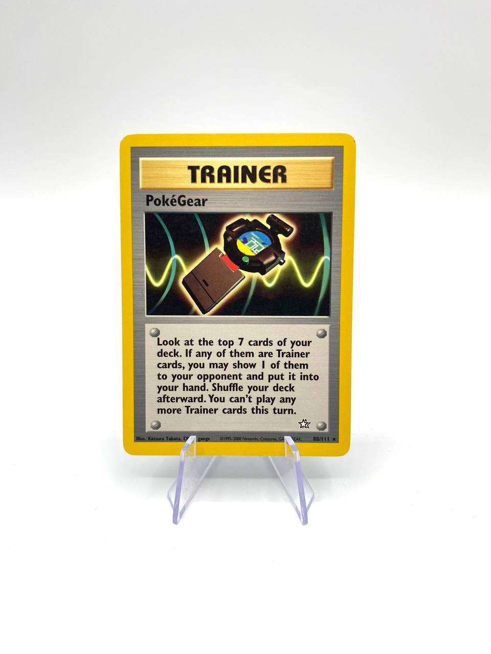 Carta pokemon PokeGear 88/111 set Neo Genesis No holo Inglese Vintage Good