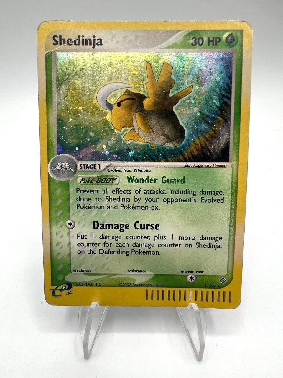 Carta Pokemon Shedinja 11/97 set EX Dragon Holo 2003 Poor Vintage Inglese