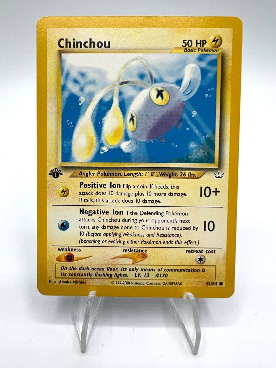 Chinchou 42/64 Carta Pokemon Inglese Set Neo Revelation 1 Edizione Excellent