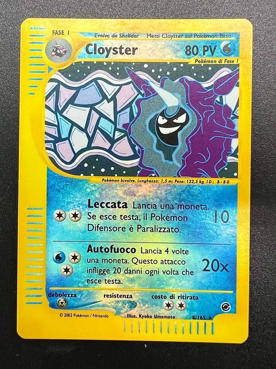 Pokemon Cloyster 8/165 EX Expedition Reverse Holo Italiano Vintage Near Mint