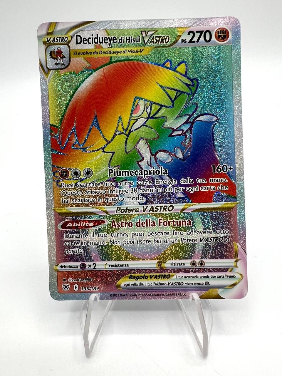 Carte Pokemon Decudueye Di Hisui F 195/189 Hyper Lucentezza Siderale Italiano