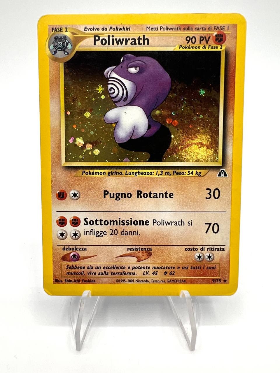 Carta Pokemon Poliwrath Holo 9/75 set Neo Discovery Excellent Italiano Vintage