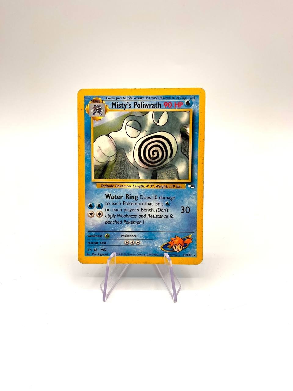 Carta pokemon Misty's Poliwrath 31/132 set Gym Heroes GH Vintage poor No holo