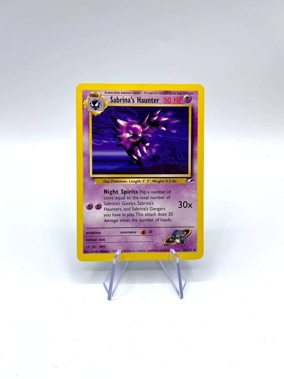 Carta Pokemon set Gym Challenge Sabrina's Haunter 58/132 Good Inglese Vintage