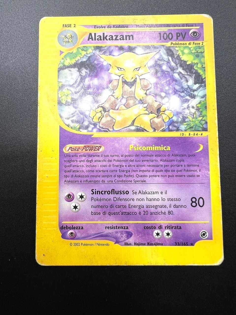 Carta pokemon Alakazam 33/165 set Expedition No Holo Played Italiano Vintage