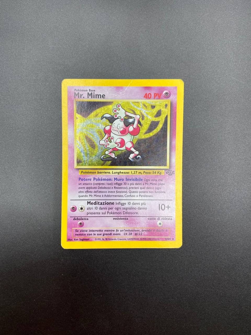 Carta Pokemon set Jungle JU Mr. Mime 6/64 Holo Italiano Played Vintage