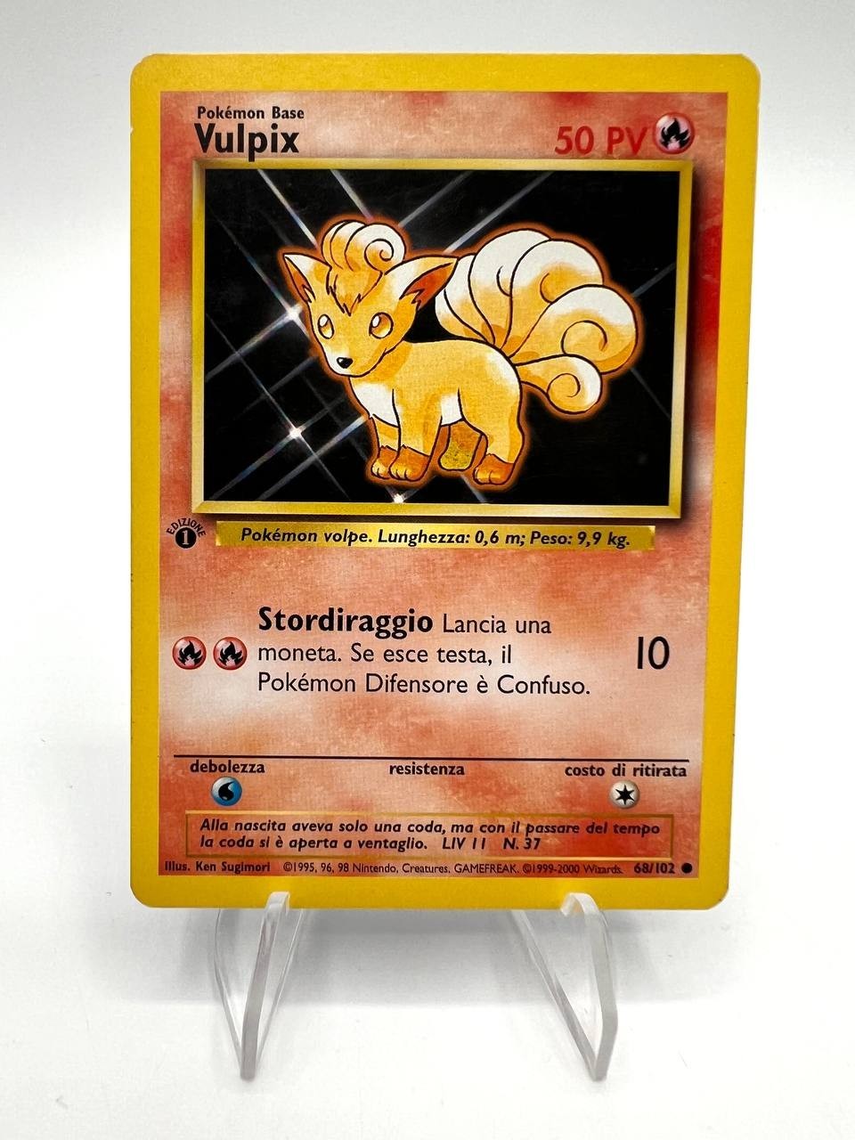 Carta Pokémon Set Base Vulpix 68/102 Italiano 1a Edizione Excellent Vintage