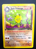 Carta Pokemon Dark Primeape 43/82 Team Rocket 1 edizione Vintage Italiano Inked