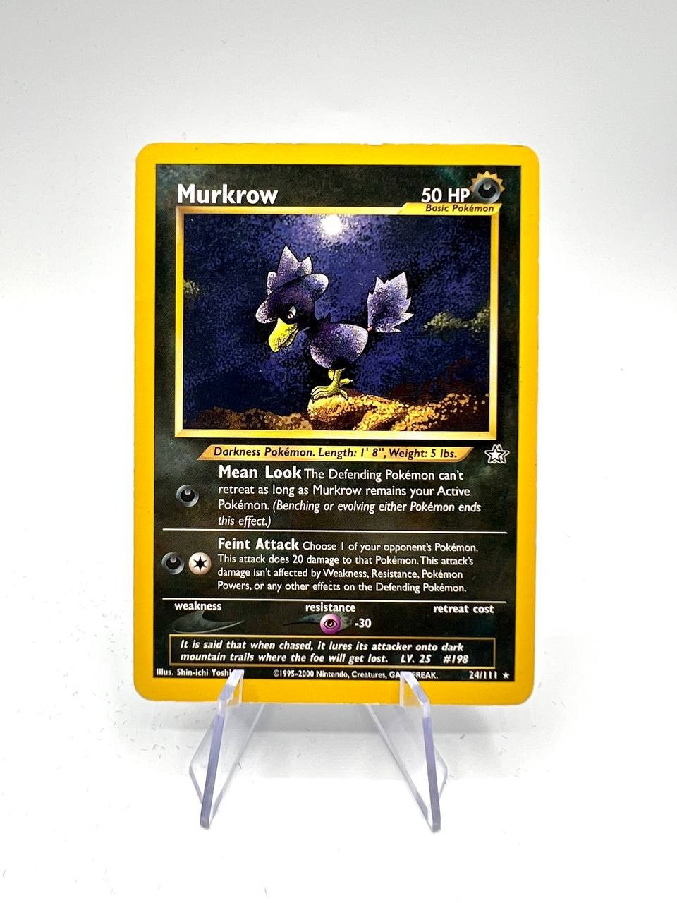 Murkrow 24/111 set Pokemon Neo Genesis Unlimited Rare Card poor inglese
