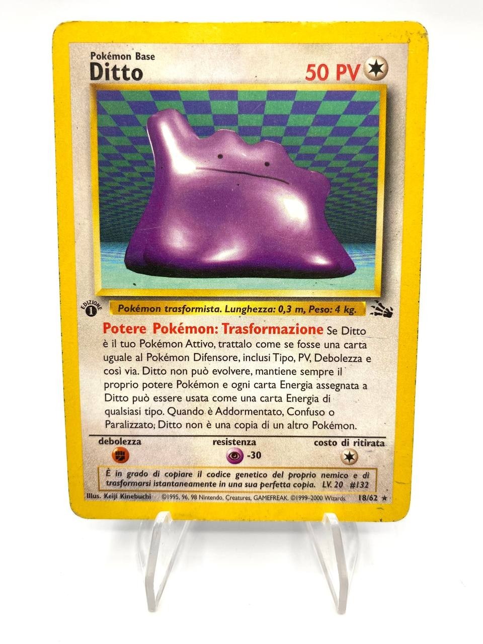 Carta pokemon Ditto 18/62 Set Fossil FO 1 Edizione Italiano Played No holo