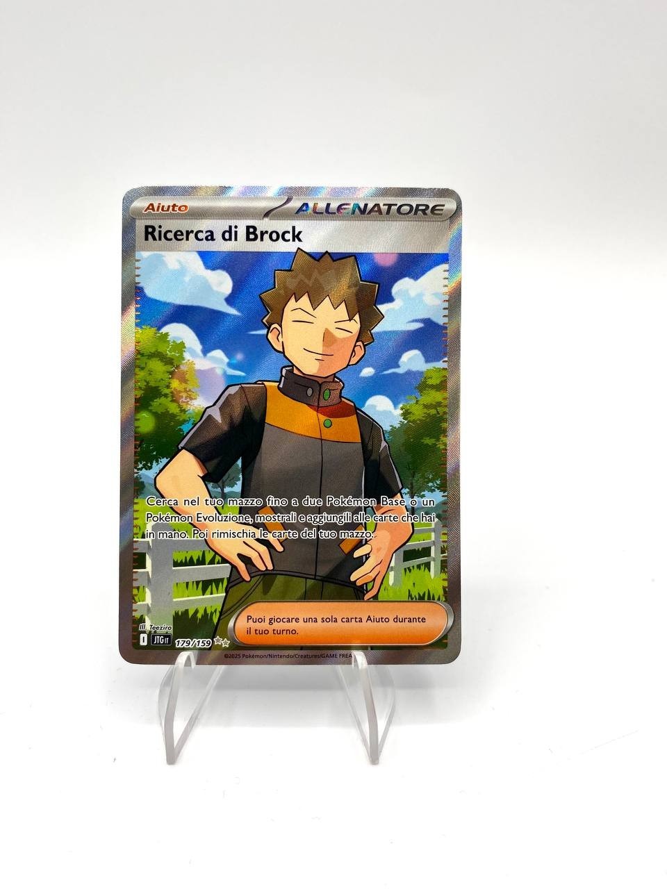 carta Pokémon Ricerca di Brock 179/159 JTG Avventure Insieme Italiano Near mint