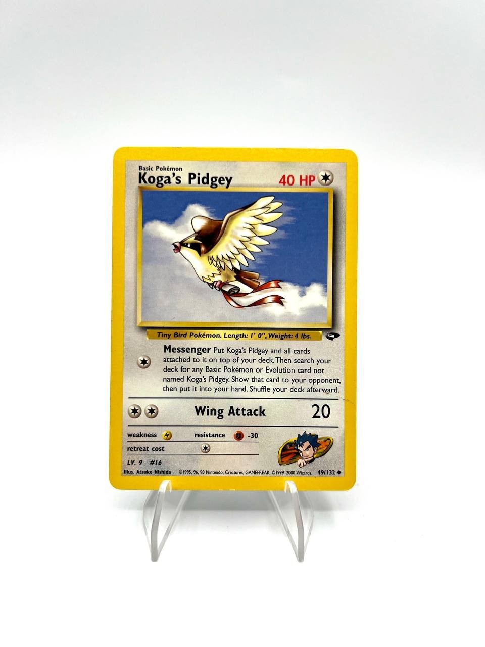 Carta pokemon Koga's Pidgey 49/132 set Gym Challenge Vintage Excellent Inglese